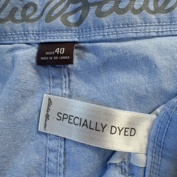 Eddie Bauer Classic Light Blue Flat Front Shorts Lightweight Cotton, size: 40 - Picture 8 of 9